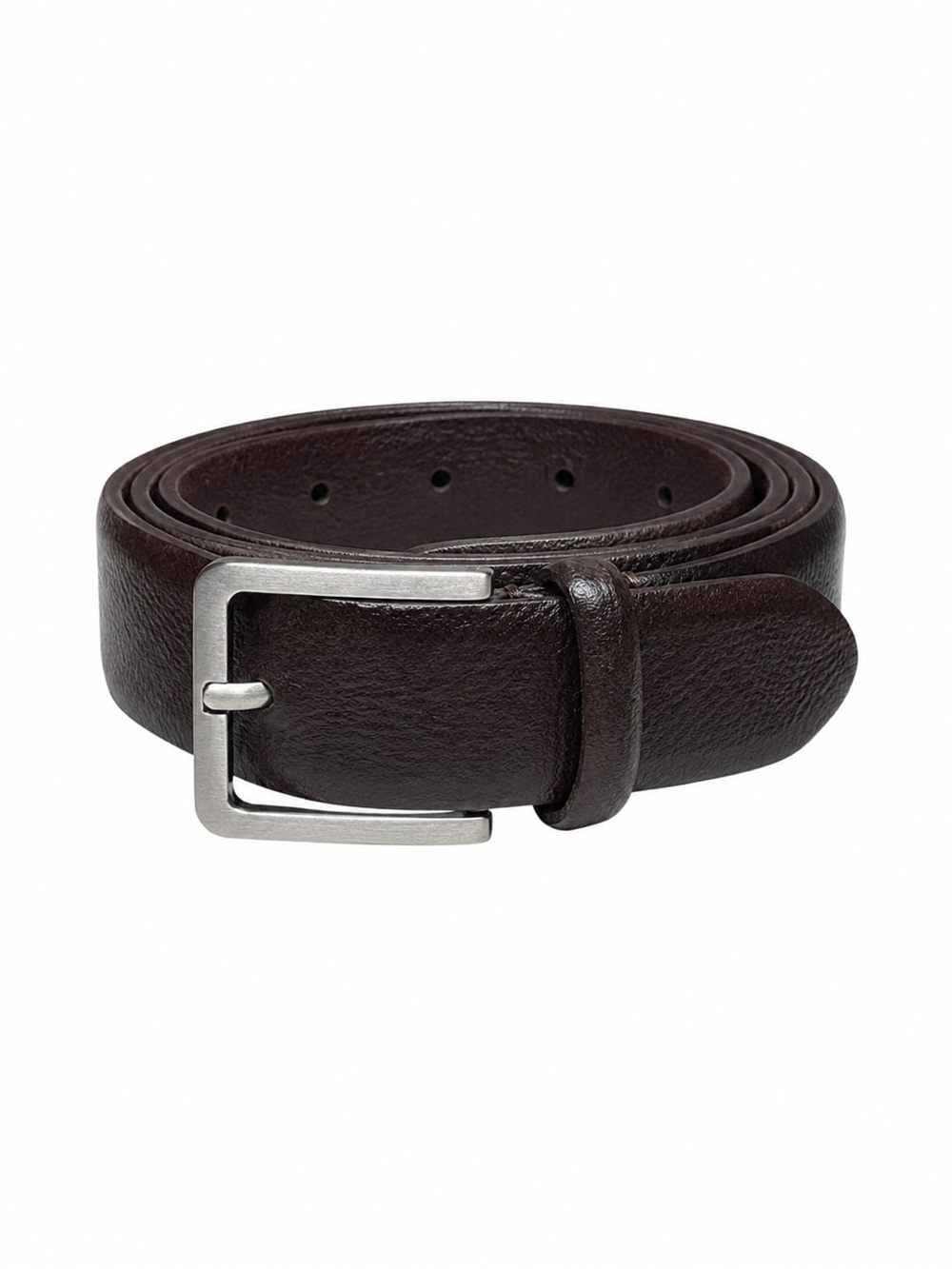 Johnston Murphy Wide Brown Leather Belt Size 44 Crome Buckle Classic Timeless